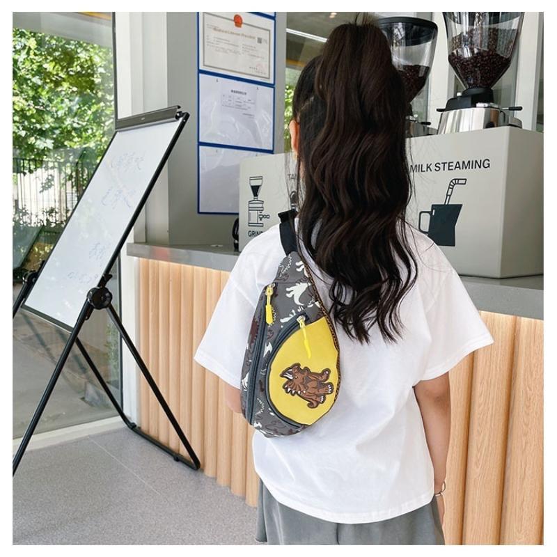 Cute Cartoon Dinosaur Storage Bags For Kids Phone Earphone Money Pouch Organizer Fashion Chest Waist Bag Children Belt Bag