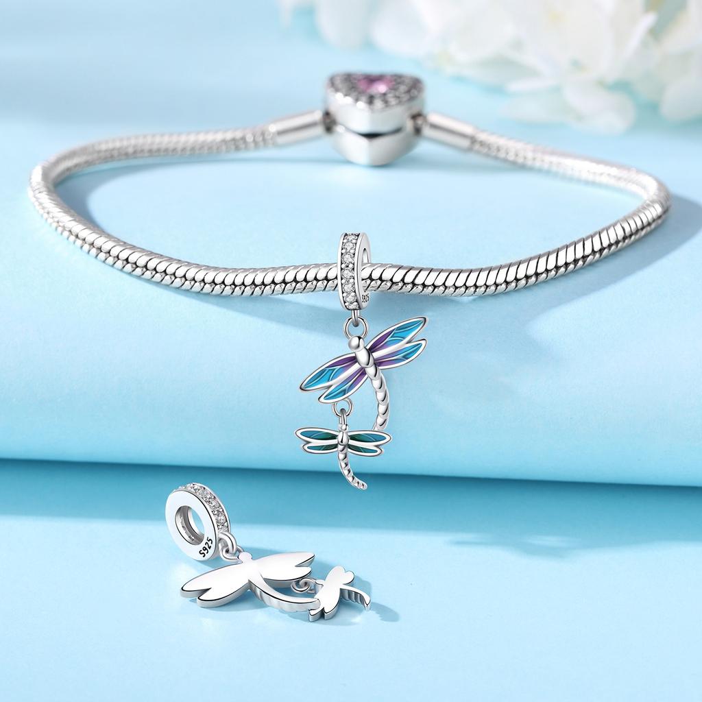 Copper Dragonfly Pendant Bracelets Charm Bead Charms Compatible With Bangle Ideal For Women Jewellery Party Fine Gift Do It Yourself Accessories