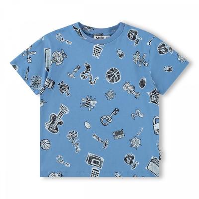 Molo [26ss] 3 8 Years Riley Blue Tukeder Wigo T shirT akis9Ts017