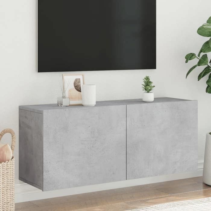 VidaXL Meuble TV mural gris béton 100x30x41 cm 836969