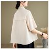 DIMANAF Summer 2026 Women Plus Size New Blouse Shirt Short Sleeve Casual Loose Lady Tops Shirts Cotton Print