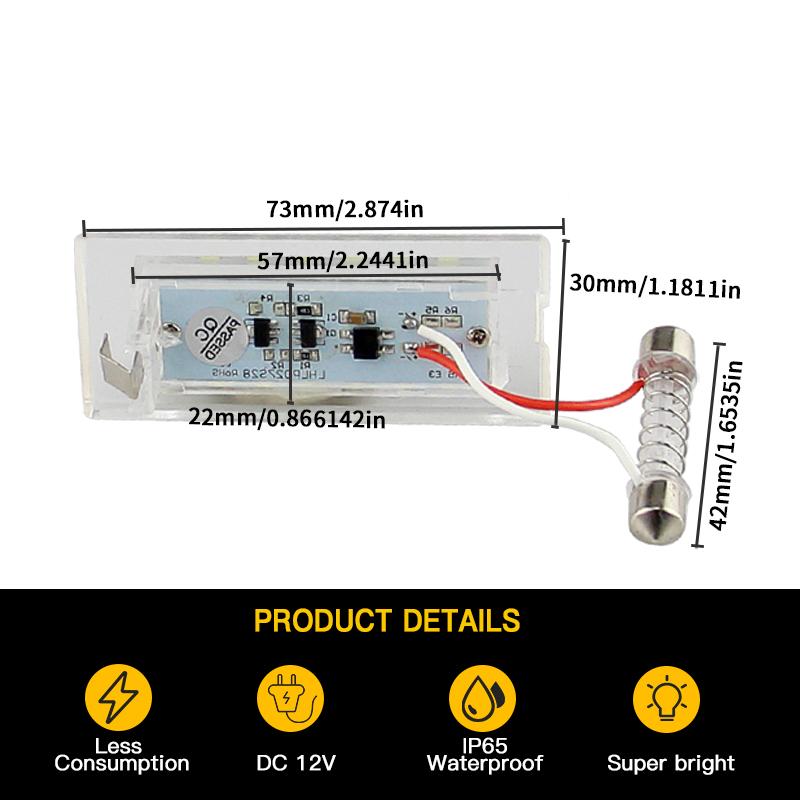 2PCS For BMW E53 X5 1999-2003 E83 X3 2004-2009 Led License Number Plate Lights Canbus Error Free White Tail Lamps