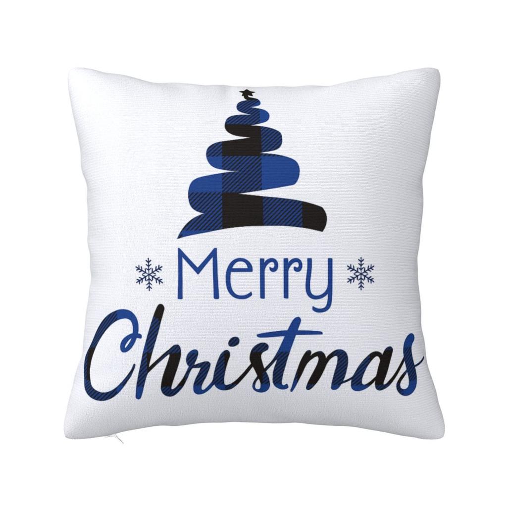 Chrismas Snowflake Letter Print Pillow Case Cushion Cover Polyester Graphic Pillow Cover Pillowcases Office Car Home Decorative