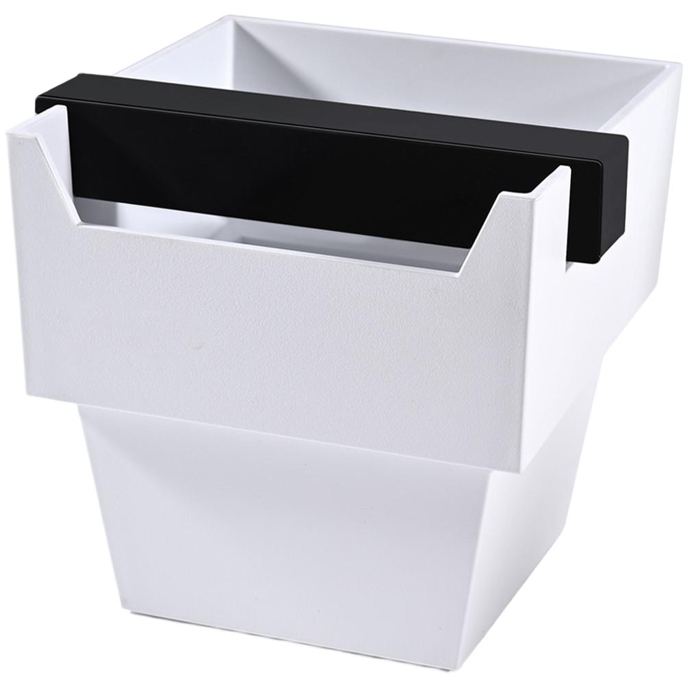 Coffee Grounds Container 1200ml Large with Trapezoid Shape and Square Knock Bar Non Slip Silicone Bottom for Stable Espresso Use