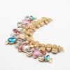 1pc/batch 110mm Pink Waterdrop Diamond Rhinestone Chain Acrylic Bikini Buckle DIY Hand Sewn Beach Shoes Apparel