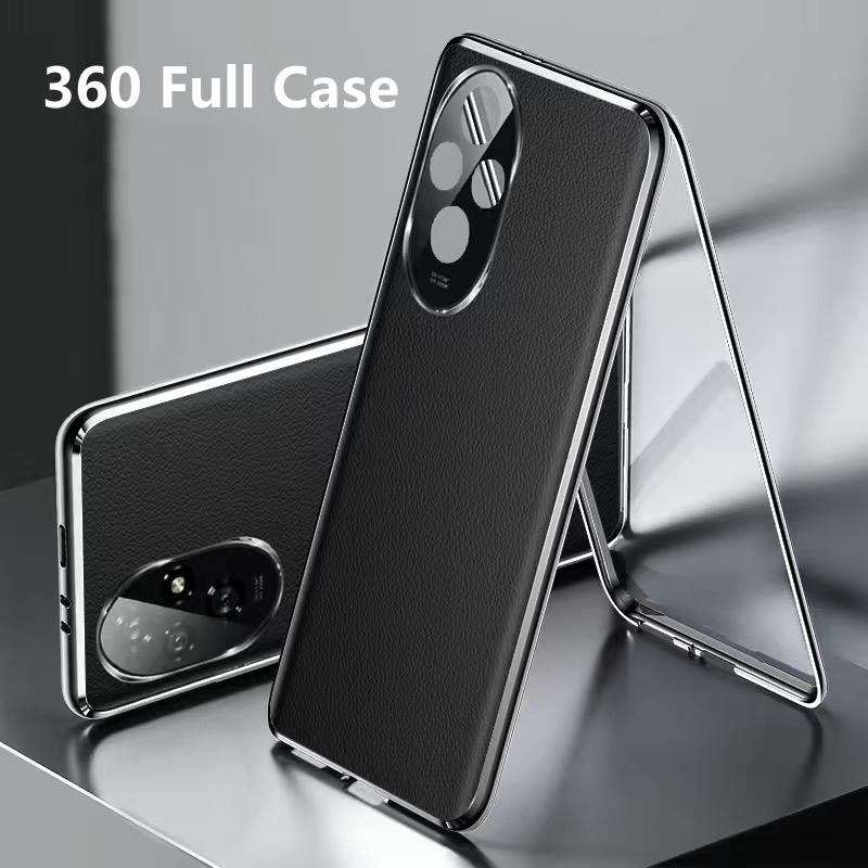 360 Full Case For Honor 200 Pro 5G Case Tempered Glass Leather Cover For Honor200 200Pro 100Pro Double Sided Protection Bumper