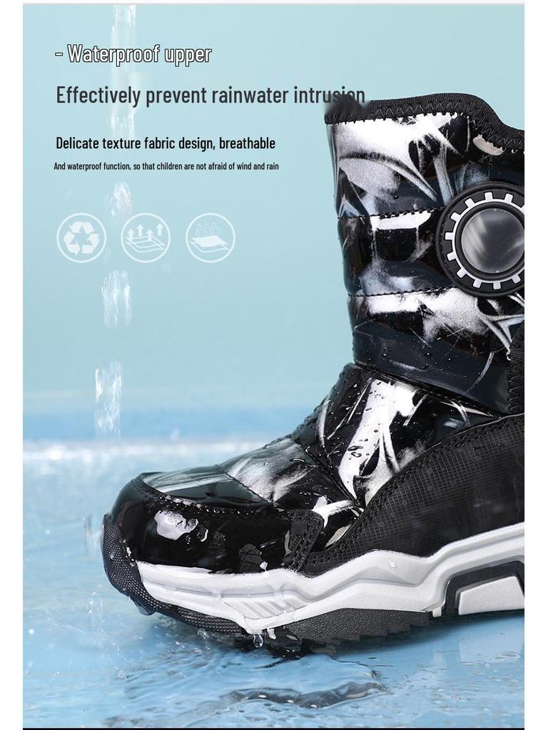 2024 Kids' Mid-Calf Winter Snow Boots for Boys and Girls