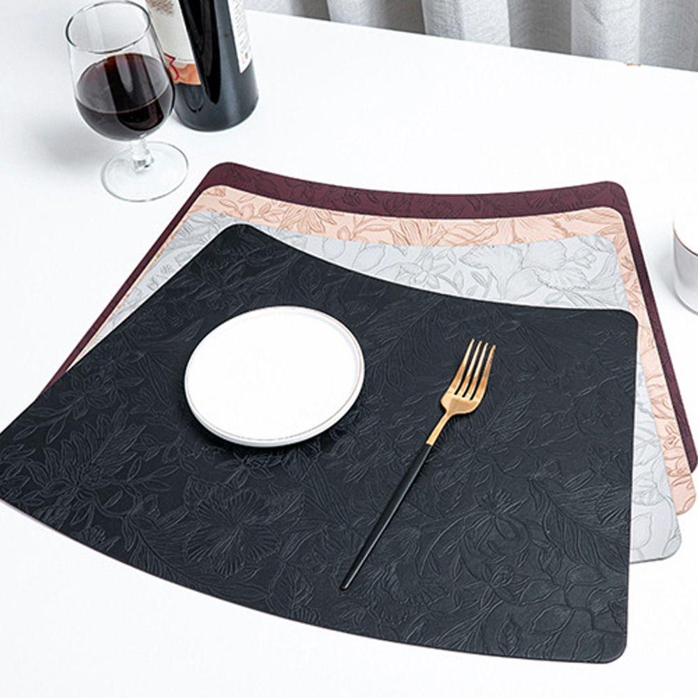 Anti Slip Dining Table Place Mats PU Leather Table Protective Pads New Placemats  Hotel