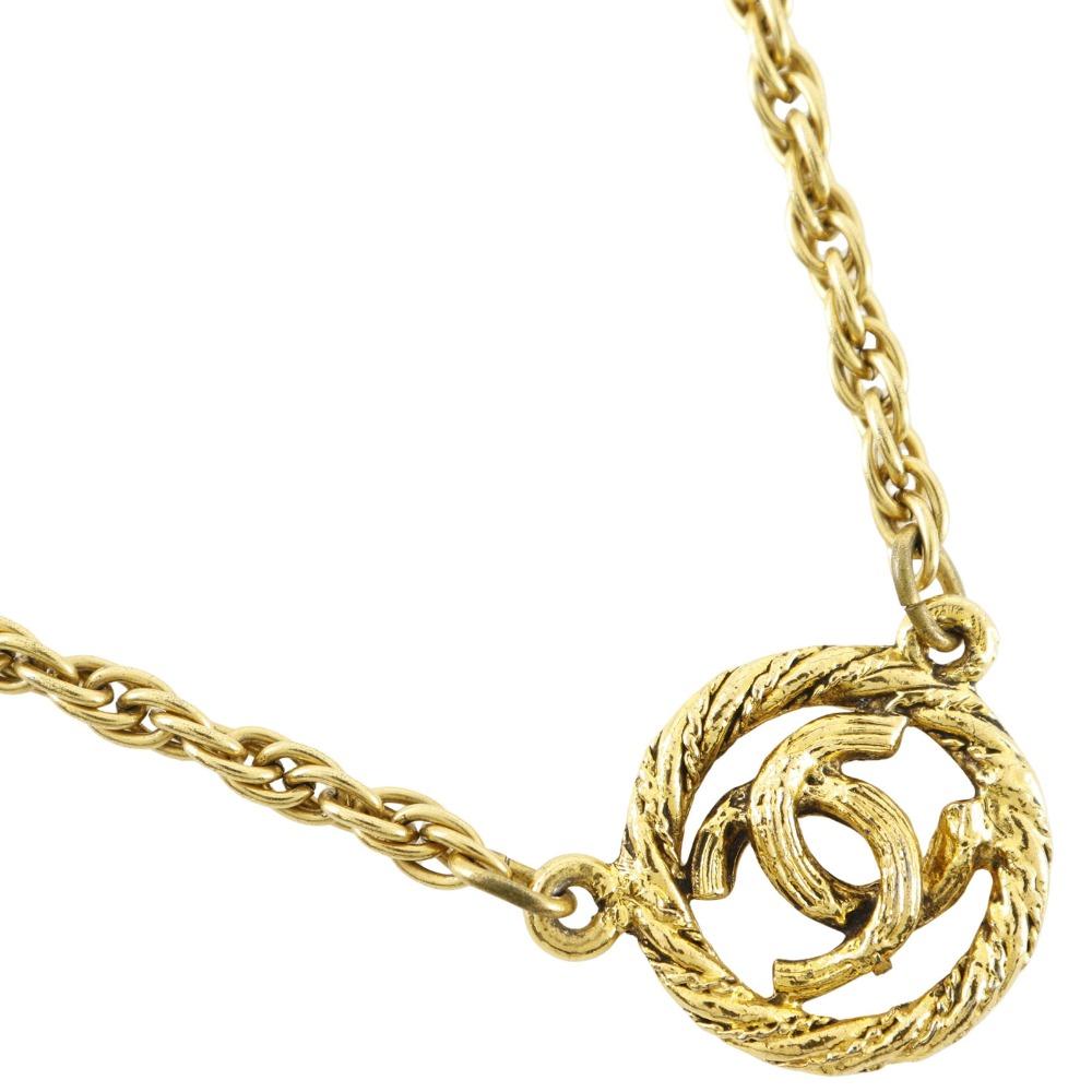 

CHANEL COCO Mark Necklace vintage Plated Gold 13.6g Women Used