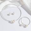 Popular European and American popular silver-plated collar bracelet set imitation pearl temperament collar