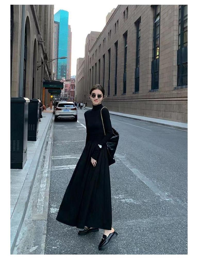 2023 Audrey Hepburn-Inspired Korean Style Slimming Over-the-Knee Spring Dress for Women