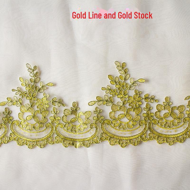 

Весільна мереживна обробка брудно-білого кольору, весільний головний убір ручної роботи, квіти, ширина 15,5 см