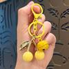 3D Cherry Fruit Keychain Pendant with Bell for Student Backpacks