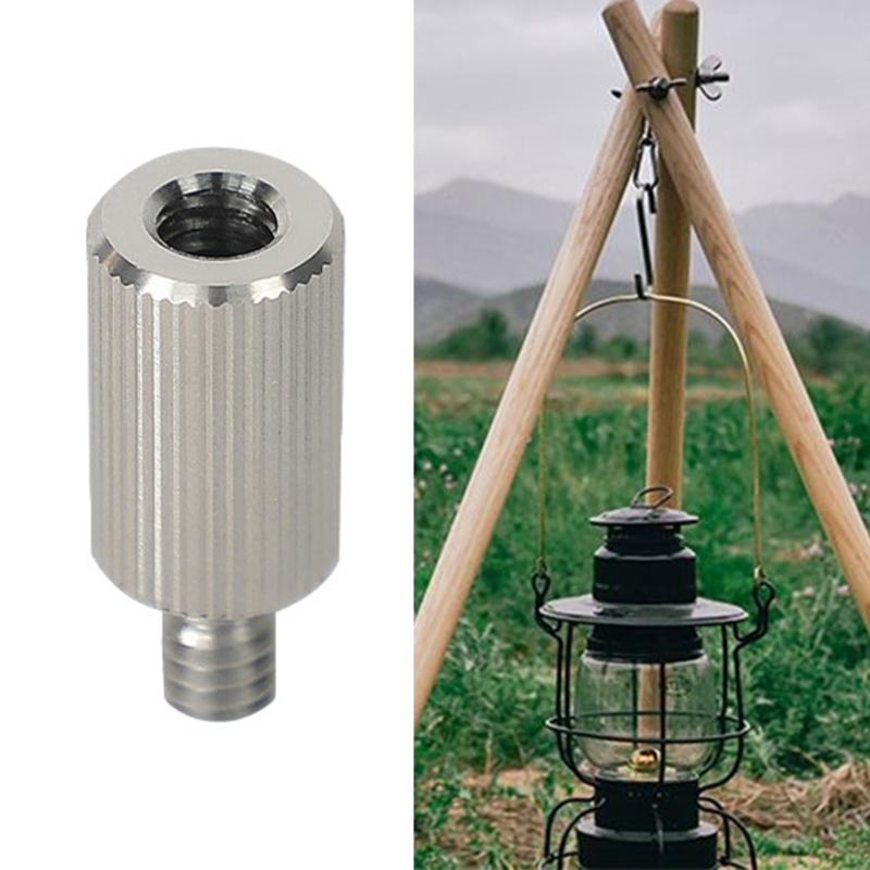 Stainless Steels  Lamp Stand Converter Portable Outdoor Camping  Light Bracket Adapter Camping Table Accessories