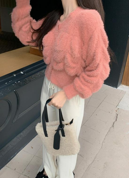 Korean Style Hollow Knit Cardigan - Autumn Winter Soft & Gentle Solid Color Sweater Coat for Women