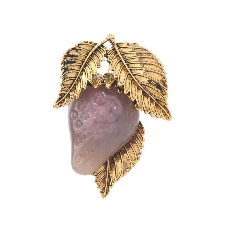 Strawberry Resin Brooch: Sweet Fruit Pin for Women's Coat or Jacket Accessories