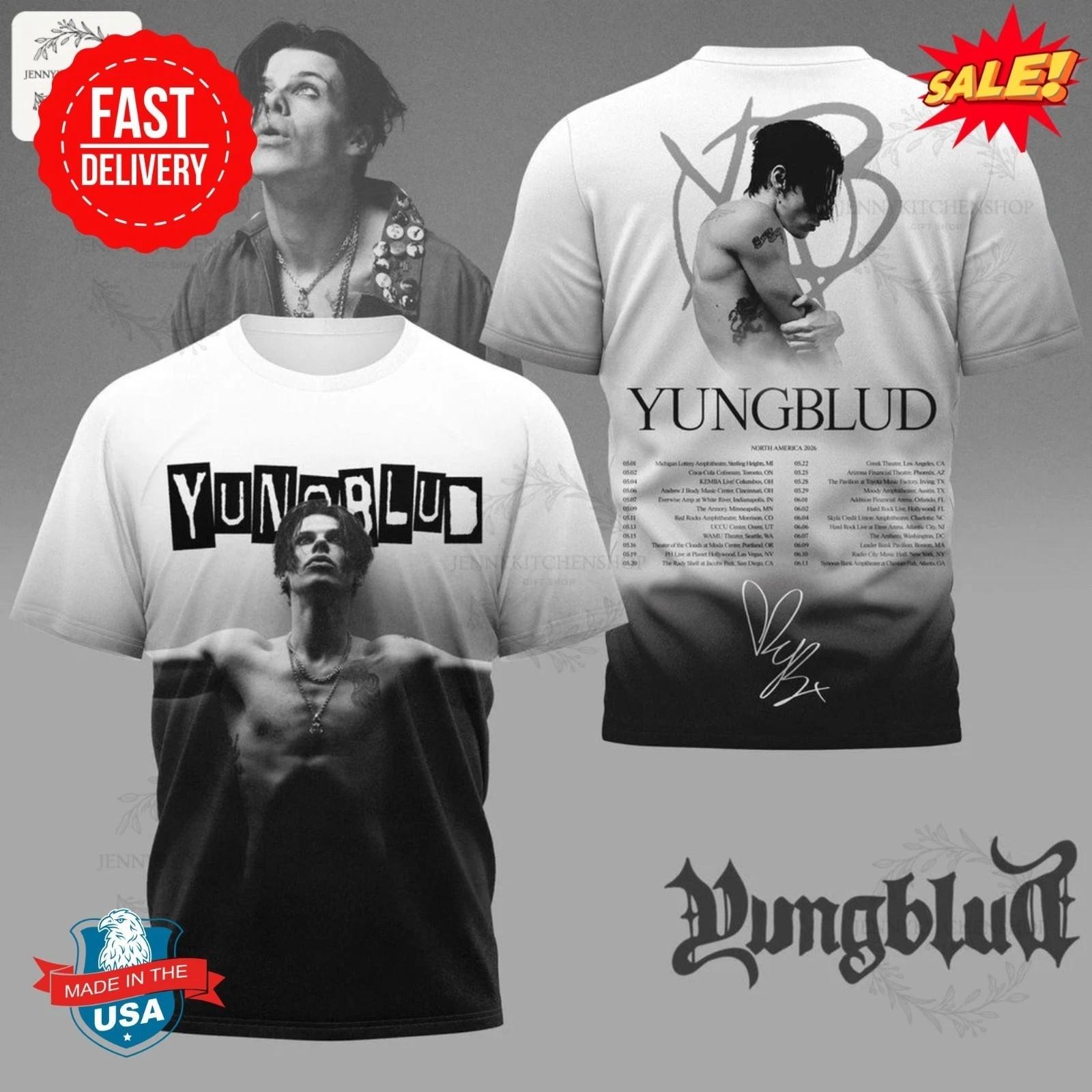 New Popular Yungblud North America 2026 3D Unisex S-5XL Shirt LW969 XXL