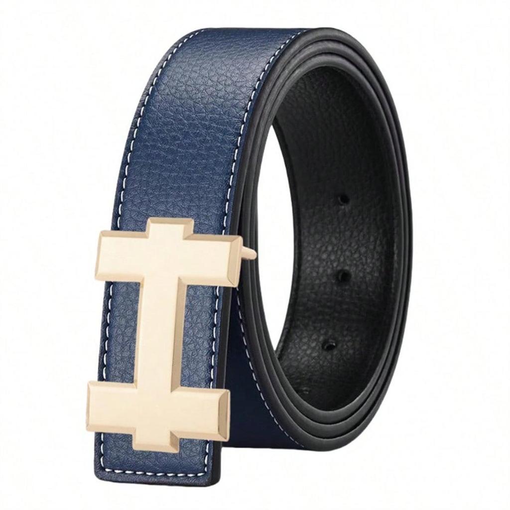 Neuer Herren-Gürtel aus Lychee-Körnerleder mit H-Schnalle - Stilvoll und vielseitig für Freizeitkleidung