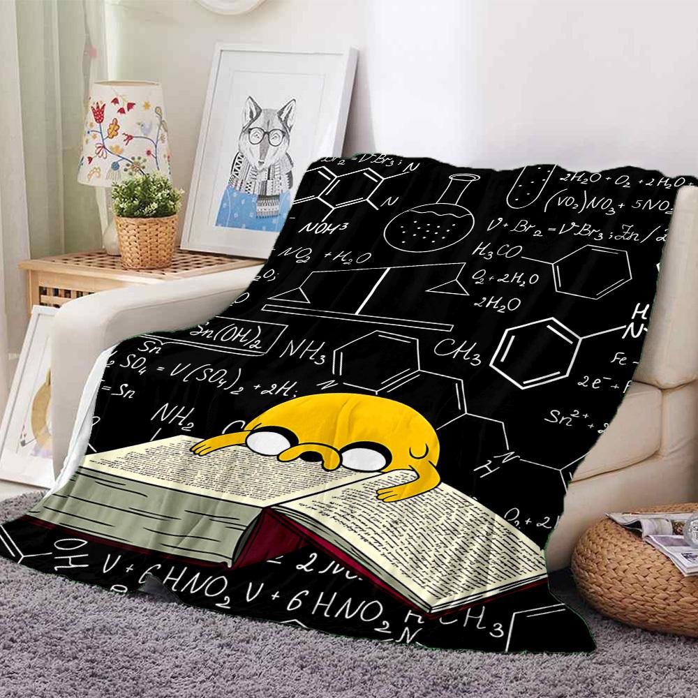 1pc Jake the Dog Flannel Throw Blanket HD Printed Lightweight Soft Warm All Season Blanket for Sofa, Bed, Travel, Camping Machine Washable