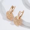 New Trend  Rose Gold Square Glossy Earrings Women Creative Fashion Party Jewelry Simple Hollow Flower Drop Earrings