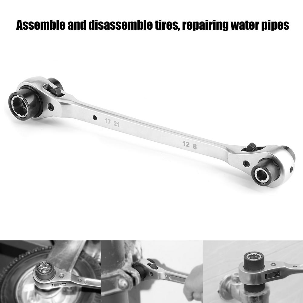 821mm 8 In1 Multifunction 72 Teeth Ratchet Wrench 12 Teeth Sleeve Spanner Double Headed Car