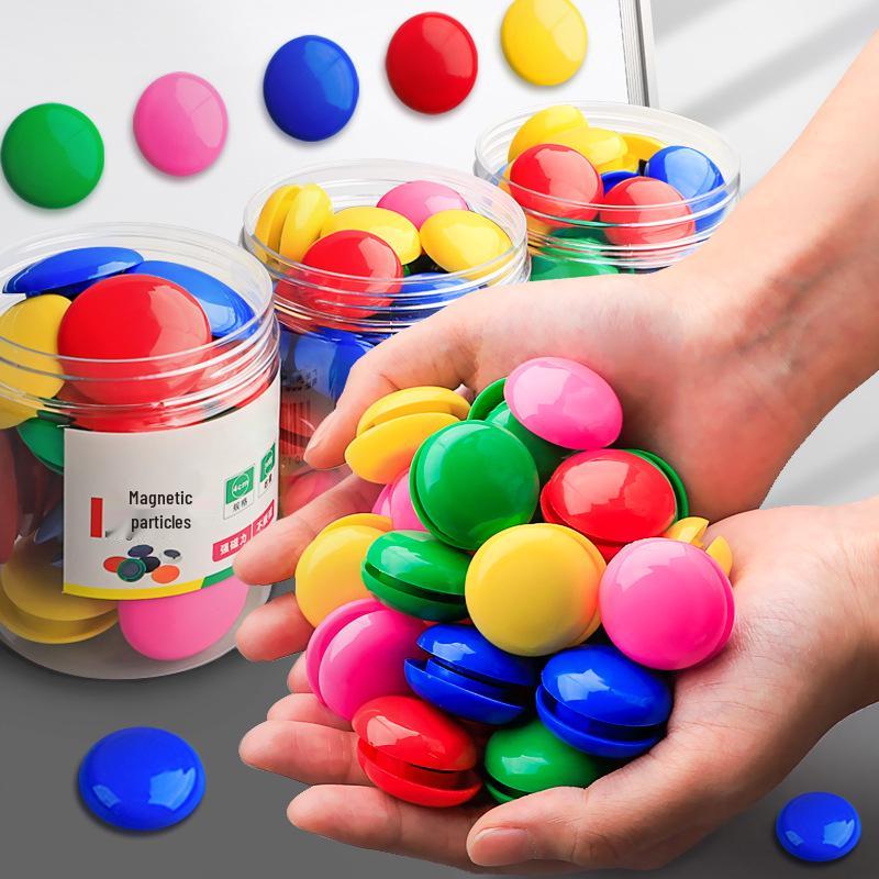 Colored Magnetic Chalkboard Stickers with Strong Magnet Buttons and Pins for Teaching
