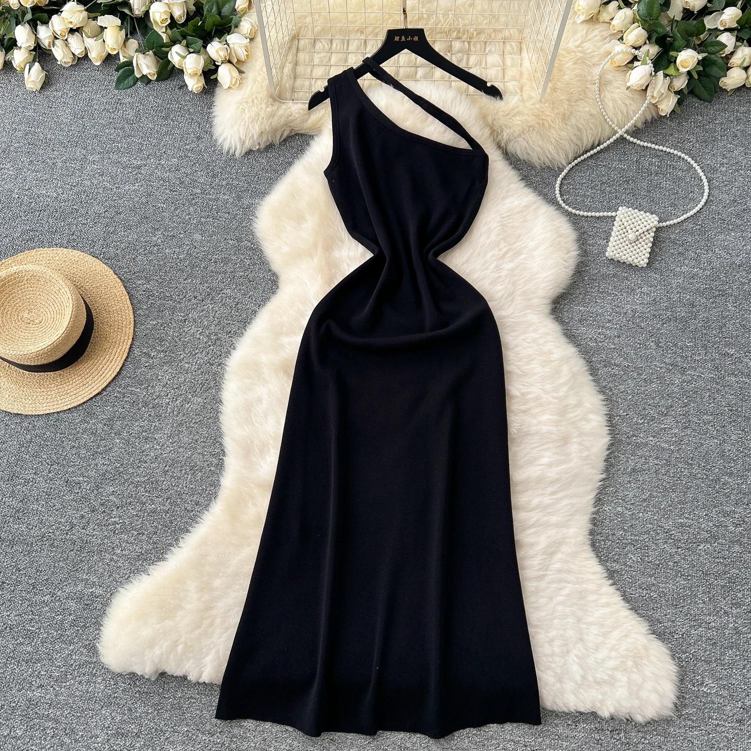 

Элегантное сексуальное платье с высокой талией, оборками, вырезом-лодочкой, без рукавов, трикотажное платье для отпуска, облегающее женское вечернее церемониальное платье One Size чёрный