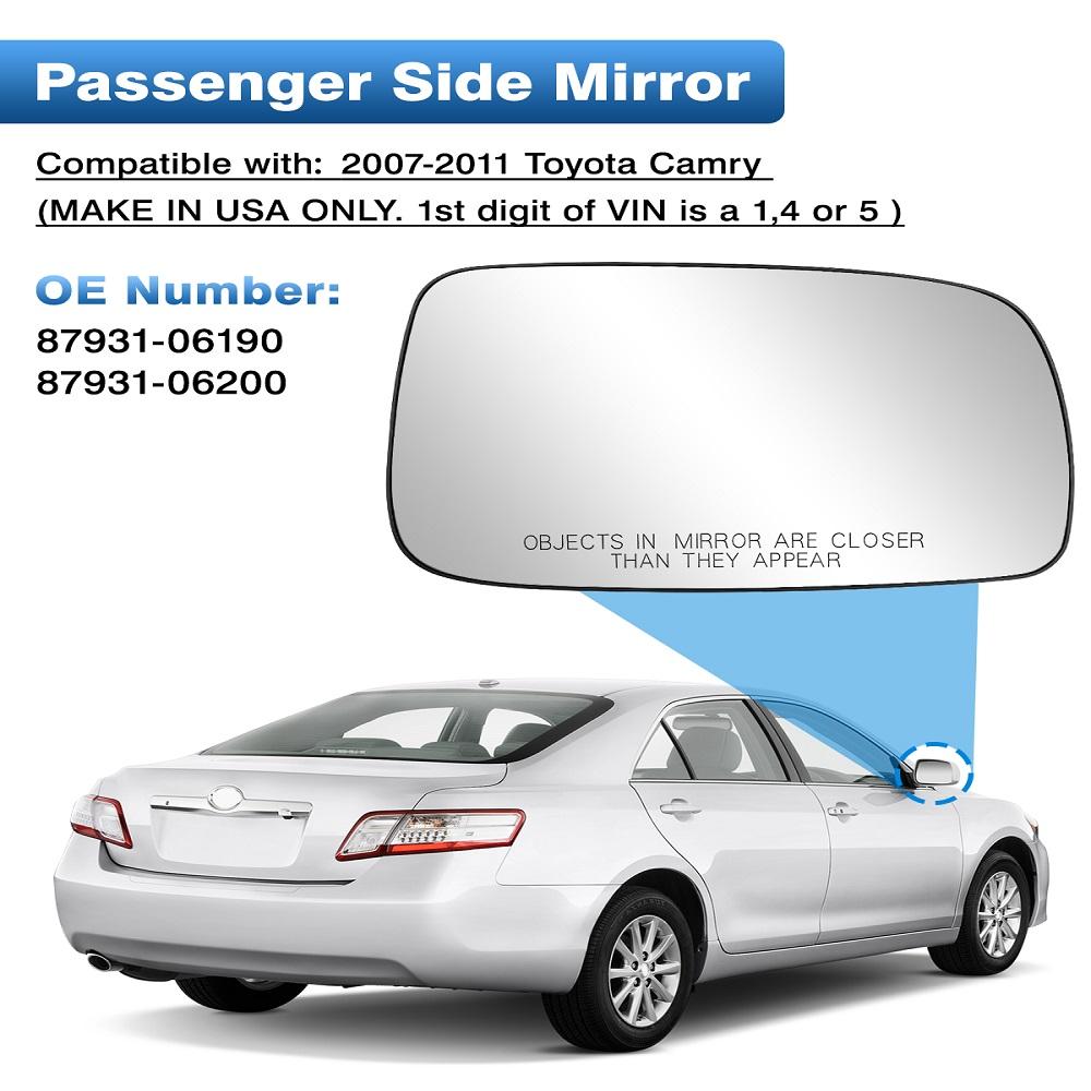 Replacement Left Right Side Door Heated Wing Mirror Glass Rearview Mirror for Toyota Camry 2007 2008 2009 2010 2011 LHD