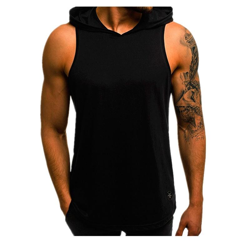 

Мужская летняя модная спортивная майка, прилегающая и дышащая майка без рукавов S чёрный