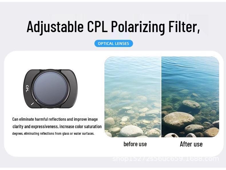 DJI Pocket 3 Filter Set: UV, CPL Polarizing, ND Neutral Density, OSMO Magnetic Wide-Angle Filters