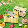 Insulated Foldable Picnic Cooler Bag Portable Thermal Lunch Box for Outdoor Food Storage Summer Camping Takeaway Meal Container