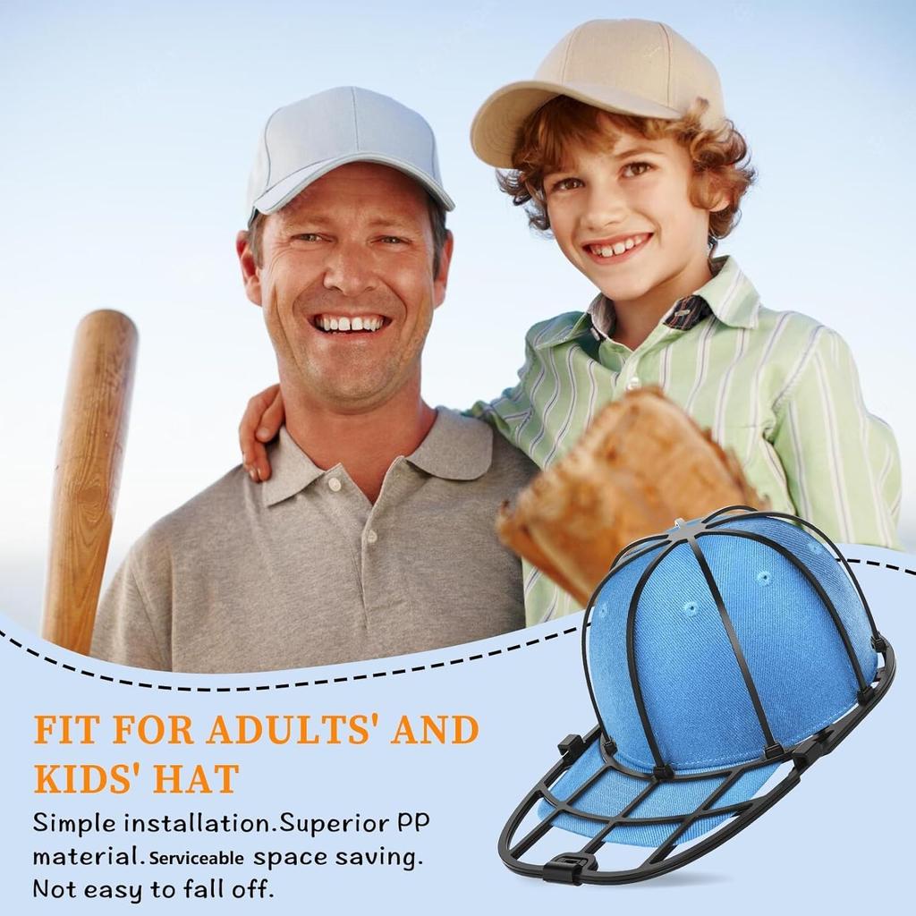 Hat Washer Cage for Baseball Caps Washing Machine Dishwasher Cap Cleaner Frame Washing for Adult Kids Ball Hats (Black-1Pack)