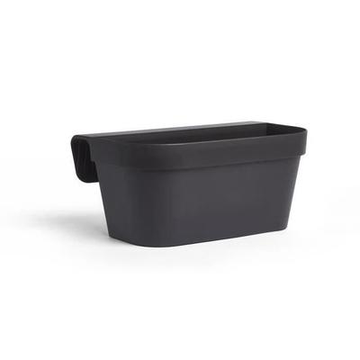 Planter+hook - GARDEN ID Star - Black-Anth 50 X 21 Cm - Easy Fixing - Water Reservoir - Recycled and 100% Recyclable