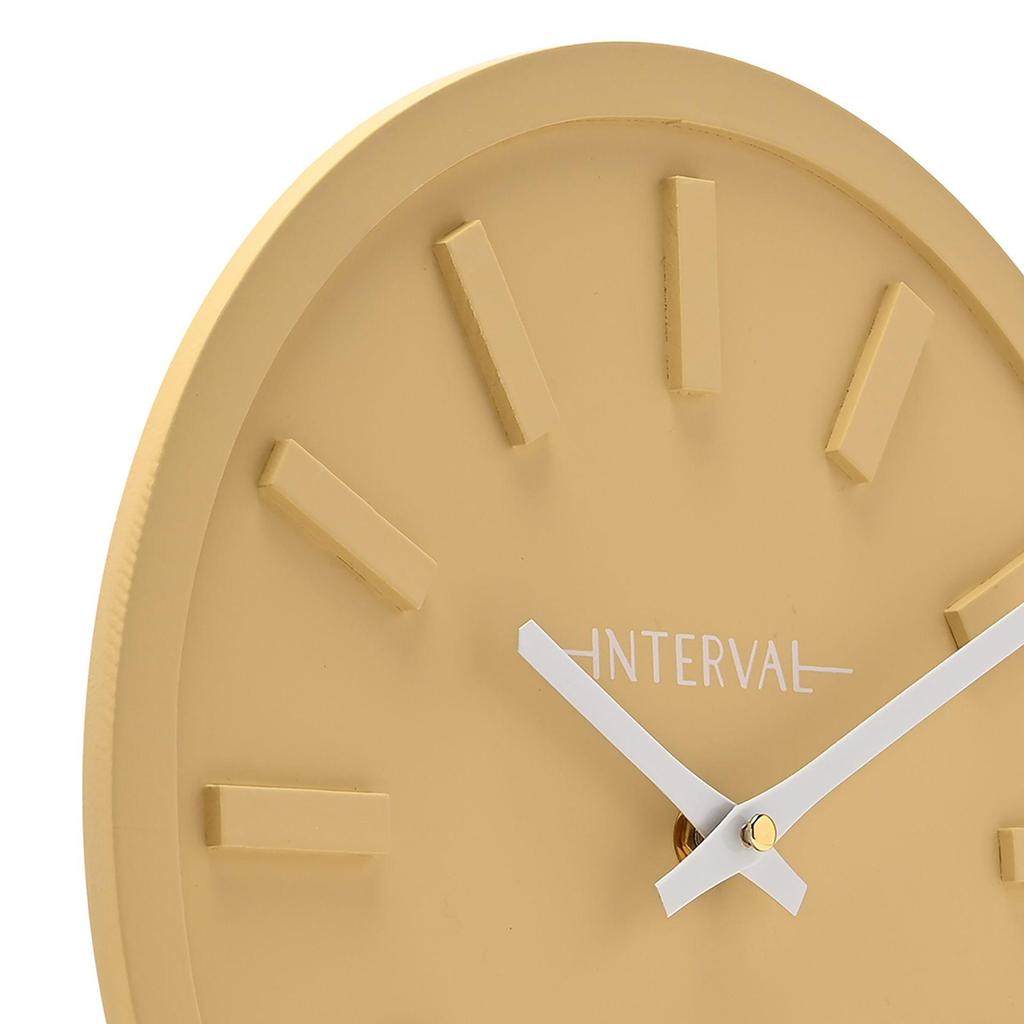 Interval Minimalist Wall Clock 30cm - Yellow