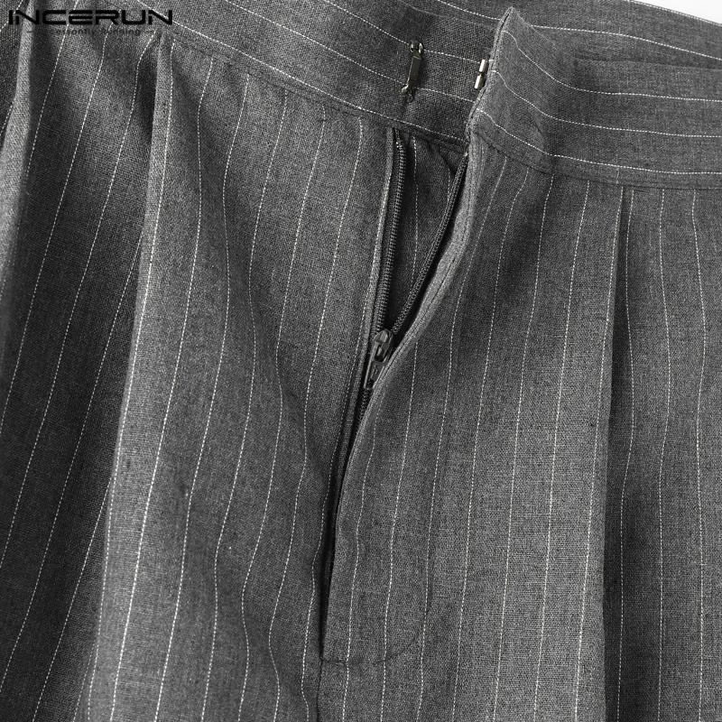 INCERUN Two Pieces Men Halter Neck Sleeveless Vest and Zipper Up Long Suit Pants Sets