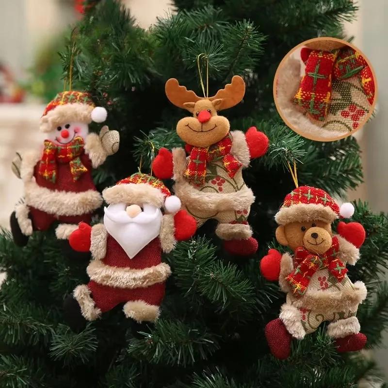 20PCS Christmas Ornaments Home Furnishing Decoration Tree Ornament Holiday Gifts Santa Claus Elk Snowman Bear Bag Hanging Decora
