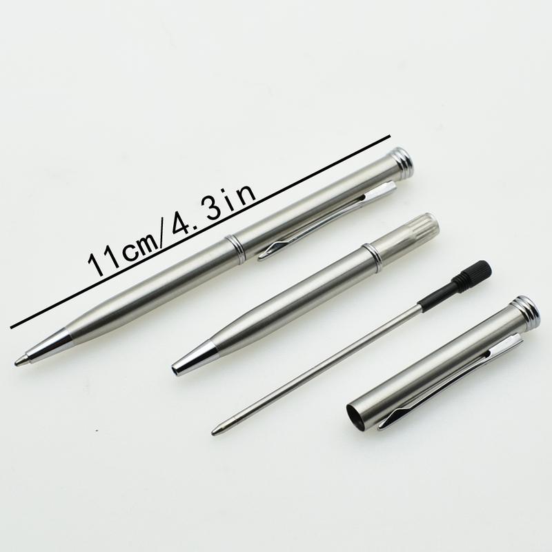 Mini Penna a Sfera Portatile in Metallo 0,7 mm Ricarica Nera Penna a Sfera a Rotazione Penna per Firma Materiale di Cancelleria per Ufficio/Scuola