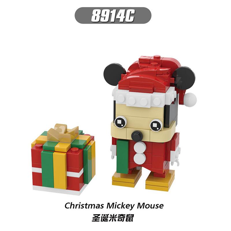 Single 1pcs Christmas Santa Claus Elk Snowman Tree Model Building Blocks Model Gift Toys for Children Xmas