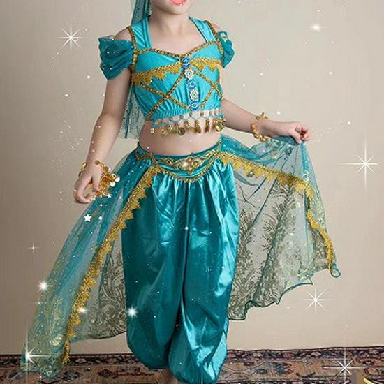 Indian Princess Jasmine Dress for Toddlers - Exotic Style Belly Dance and Photography Costume