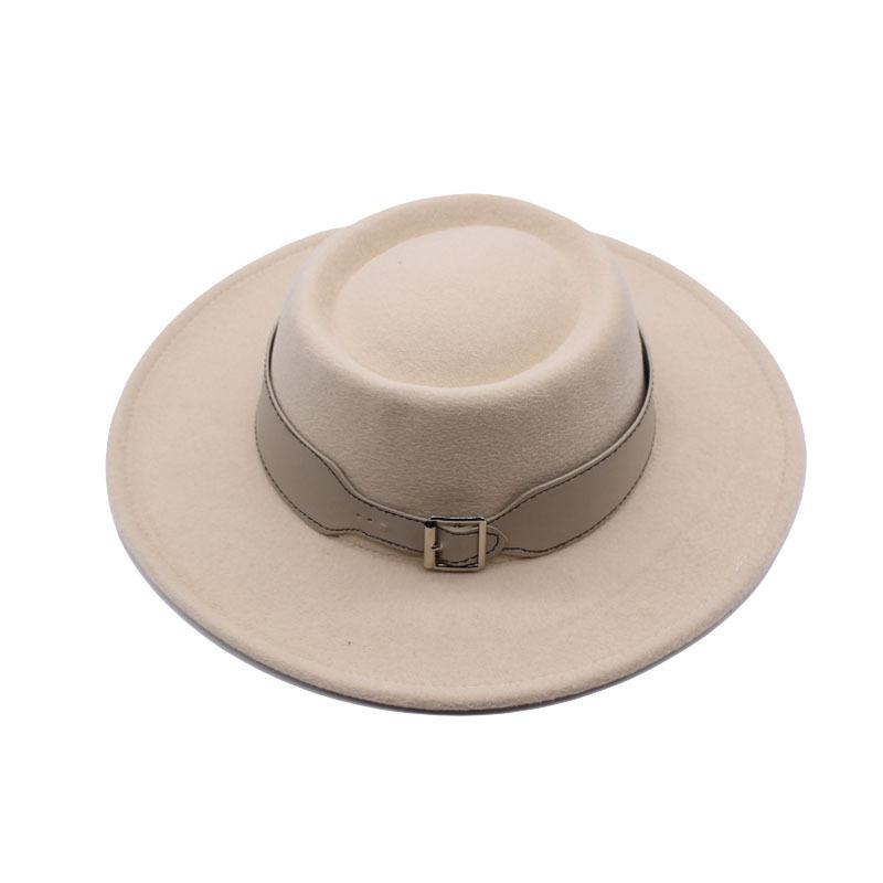 European, American Autumn and Winter Woolen Top Hat Cm Retro British Temperament Big Eaves Jazz Hat Women Felt Hat Korean Street Shot