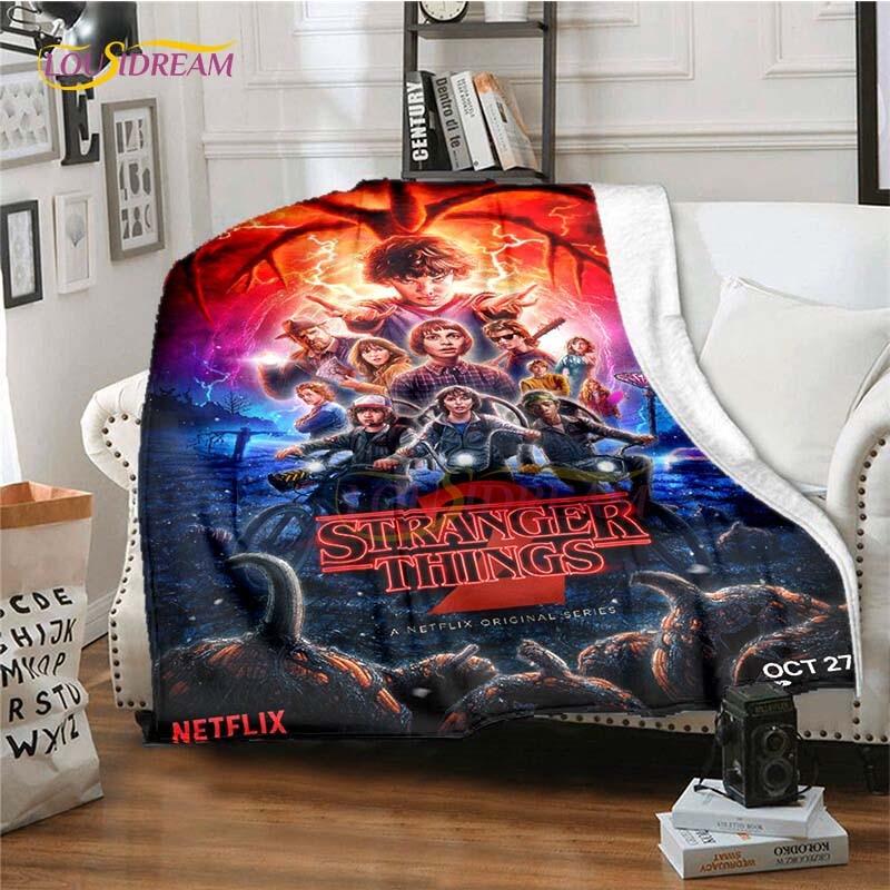 Horké hororové filmové deky Stranger Things na postele Měkká tenká deka Velikost Queen Římský dekor Zimní povlak na přikrývku Dětský dárek Piknik