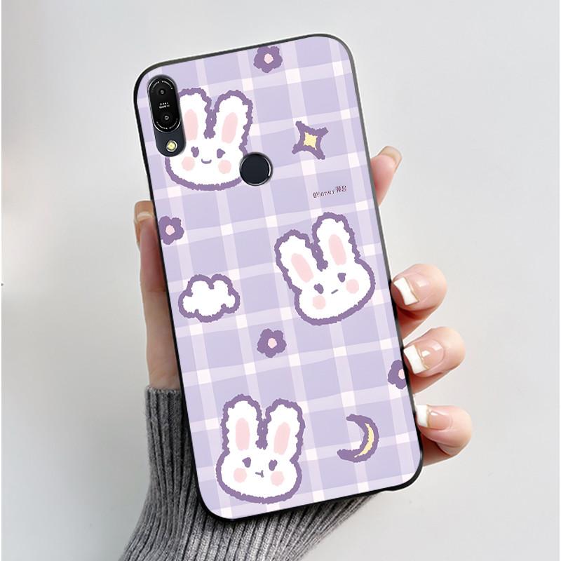 For Asus Zenfone Max Pro M1 ZB602KL ZB601KL X00TD / Max M1 ZB555KL X00PD Case Rabbit Cartoon Animals Black Soft Silicone Cover