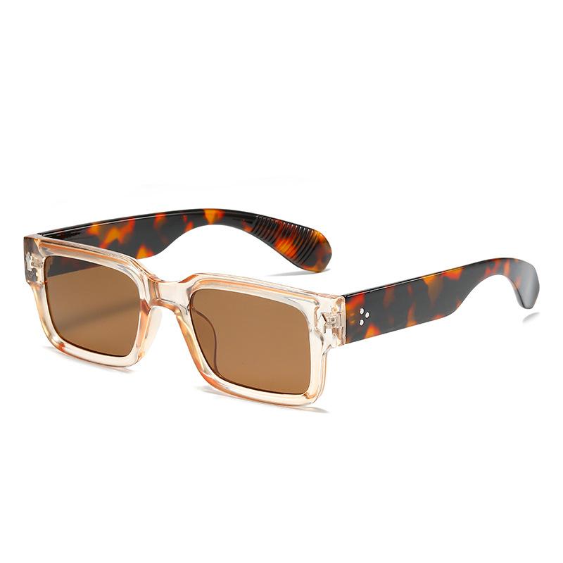 Women's Outdoor Glasses Retro Women's Men's Square Frame Sunglasses Luxury Ins Popular Colorful Square Glasses Fashion HD Lens Polarized Sunglasses
