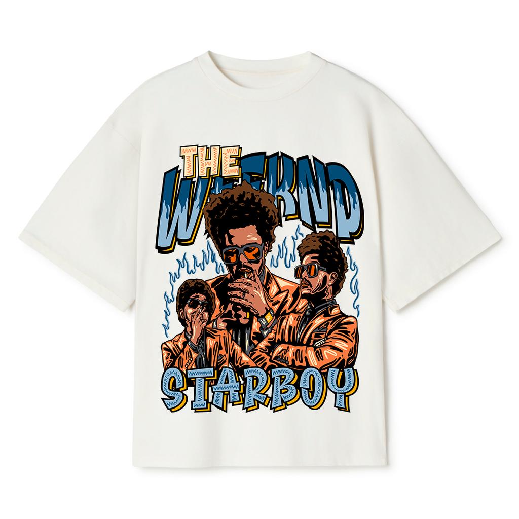 High Quality Harajuku Trendy Tops The Weeknd Men Oversized Printed T-Shirt Streetwear Heavy Cotton Oversized Y2k Male Clothing