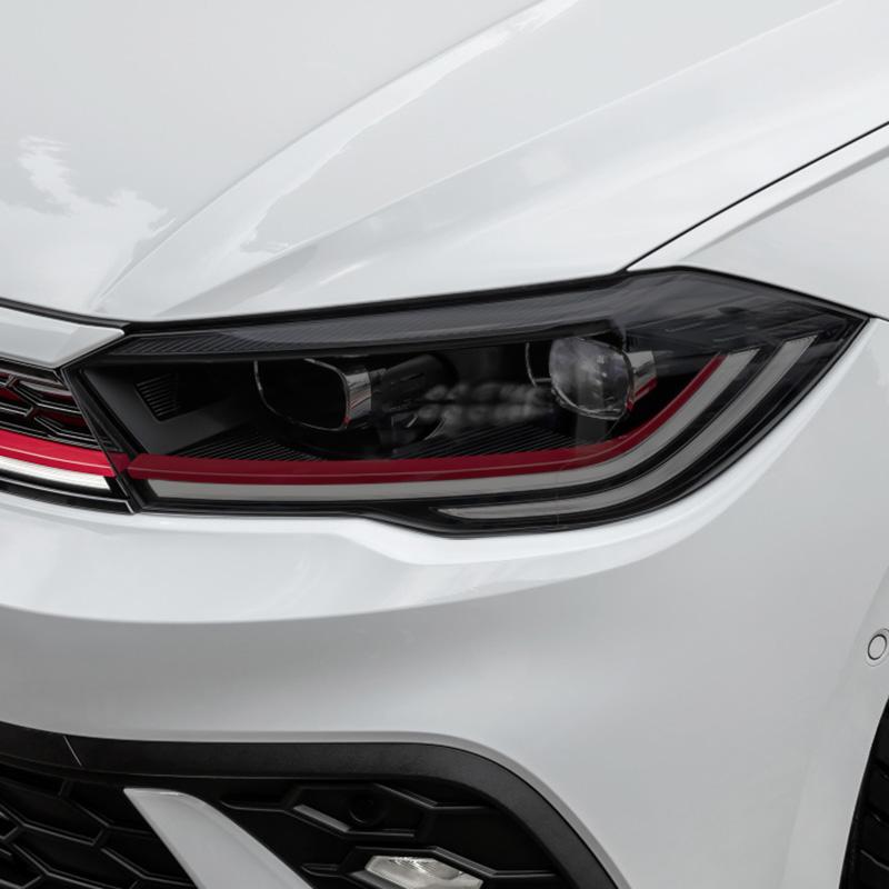 AABGL1 For Volkswagen VW POLO 2023 Accessories 2Pcs Car Headlight Protective Film Headlamp Restoration Transparent Black TPU Sticke