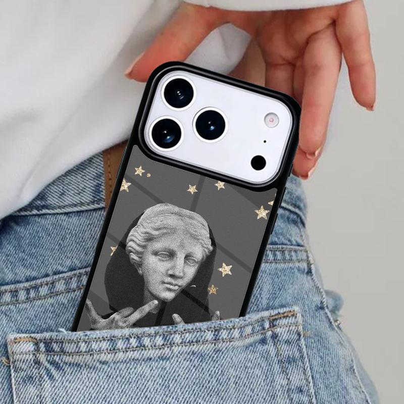 

Greek Statue Wearing Hoodie Bumper Phone Case for iPhone 16e 15 14 13 12 17 Pro Max Plus Air 17pro Cover Coque iPhone 16