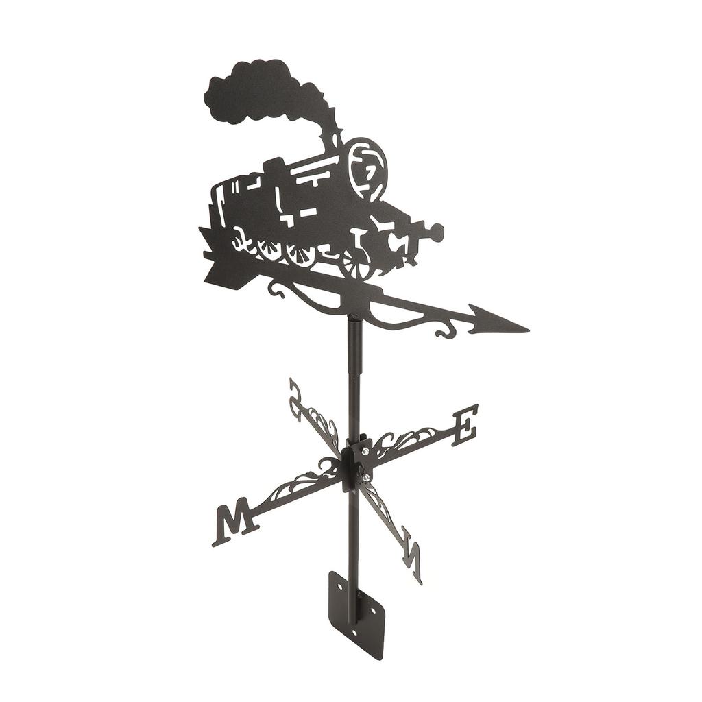 Vintage Design Black Metal Weather Vane, Wind Direction Indicator for Home Garden Decor