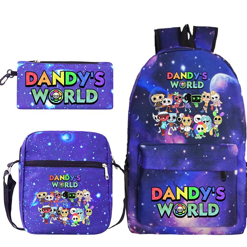 Dandy's World Game Merchandise Printed Primary and Secondary School Schoolbag Three-piece Popular Children's Backpack
