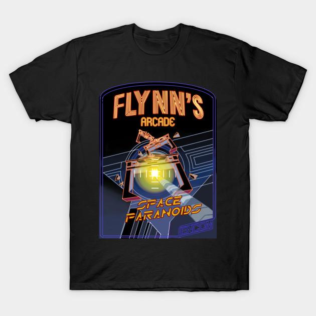 

Men Black Print T-shirt Flynn S Arcade - Home Of Space Paranoids No-Cut Transfer Paper Print Cotton Tshirt M чёрный