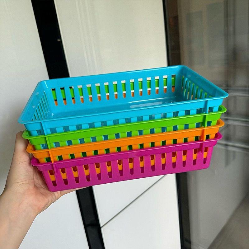 Storage Basket Rectangular Storage Boxes Portable Storage Basket Suitable for Kitchen, Bedroom, Office Multi-color Organizing